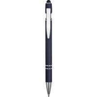 Ручка металлическая soft-touch шариковая со стилусом Sway, синий