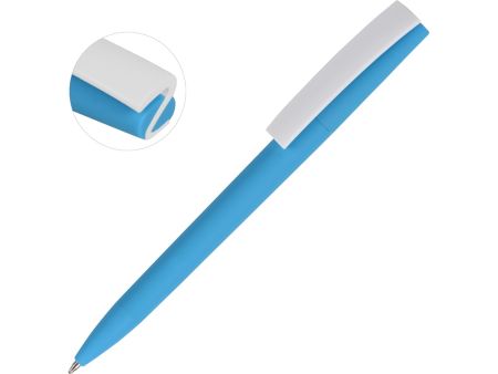Ручка пластиковая soft-touch шариковая Zorro, голубой