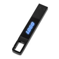 USB 2.0- флешка на 32 Гб c подсветкой логотипа Hook LED, синий