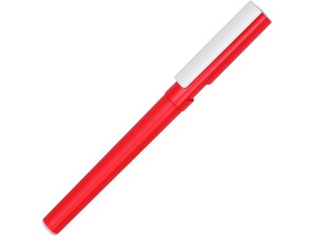 Ручка пластиковая шариковая трехгранная Nook с подставкой для телефона в колпачке, красный