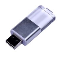 USB-флешка промо на 16 Гб прямоугольной формы, выдвижной механизм, белый