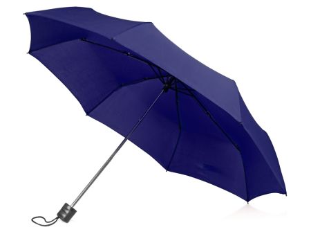 Зонт складной Columbus, механический, 3 сложения, с чехлом, синий