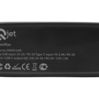 Портативное зарядное устройство PowerMax, 20000 mAh, PD + QC 3.0, черный