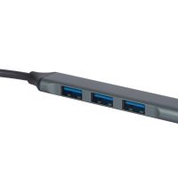 USB-хаб Link с коннектором 2-в-1 USB-C и USB-A, 2.0/3.0, серый