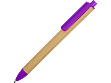 Ручка картонная пластиковая шариковая Эко 2.0, фиолетовый