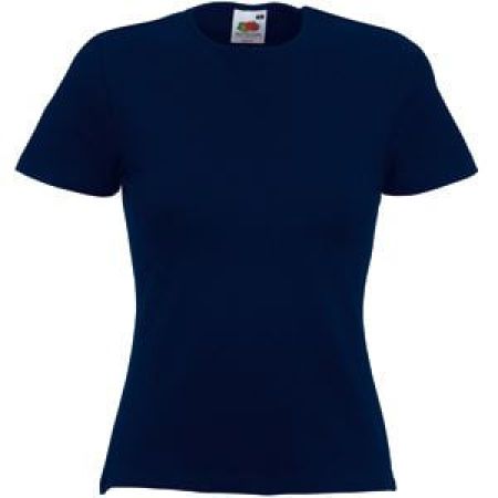 Футболка "Lady-Fit Crew Neck T", глубокий темно-синий_S, 95% х/б, 5% эластан, 210 г/м2