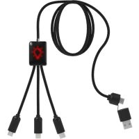 Удлиненный кабель 5-в-1 SCX.design C28, черный с красной подсветкой