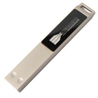 USB flash-карта LED с белой подсветкой (32Гб), серебристая, 6,6х1,2х0,45 см, металл