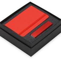 Подарочный набор To go с блокнотом и зарядным устройством, красный