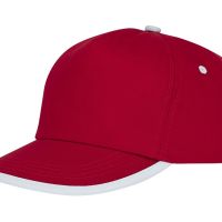 Пятипанельная кепка Nestor с окантовкой, красный