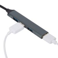 USB-хаб Link с коннектором 2-в-1 USB-C и USB-A, 2.0/3.0, серый