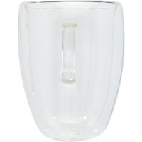 Стеклянный стакан Manti объемом 350 мл с двойными стенками и подставкой из бамбука, 2 шт. , natural