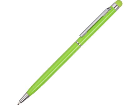 Ручка-стилус металлическая шариковая Jucy, зеленый