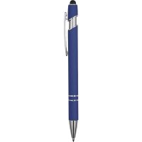 Ручка металлическая soft-touch шариковая со стилусом Sway, синий