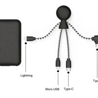 Портативное зарядное устройство BioPack c кабелем Mr. Bio, 5000 mAh, черный