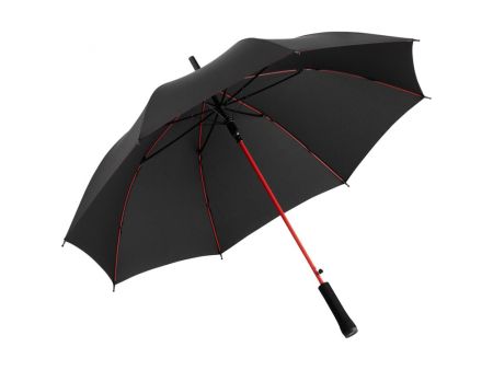 Зонт-трость 1084 Colorline с цветными спицами и куполом из переработанного пластика, красный