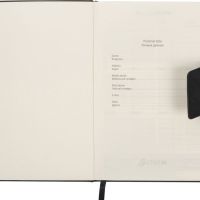 Бизнес блокнот А5 Monoi с клапаном, твердая обложка, 128 листов, черный