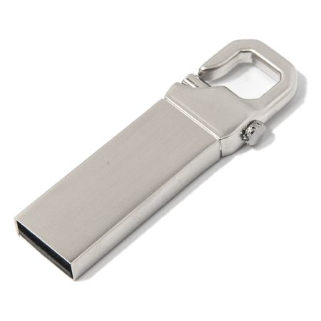 USB flash-карта CARABINE (8Гб), серебристая, 4,8х1,5х0,5 см, металл