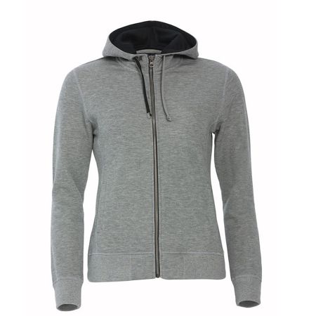 Толстовка женская Classic Hoody Full Zip, серый меланж_XL, 85% хлопок, 15% вискоза, 300 грм2