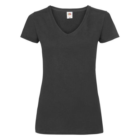 Футболка "Lady-Fit V-Neck T", черный_L, 95% х/б, 5% эластан, 210 г/м2