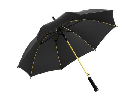 Зонт-трость 1084 Colorline с цветными спицами и куполом из переработанного пластика, желтый