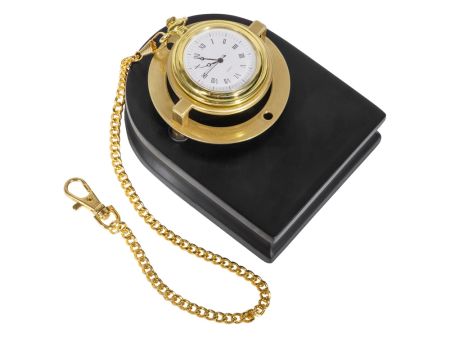 Часы Магистр с цепочкой на деревянной подставке, золотистый (без шильда)