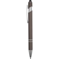 Ручка металлическая soft-touch шариковая со стилусом Sway, серый