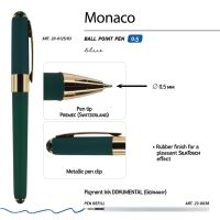 Ручка пластиковая шариковая Monaco, 0,5мм, синие чернила, зеленый