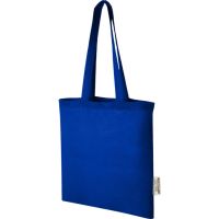 Эко-сумка Madras объемом 7 л из переработанного хлопка плотностью 140 г/м2, синий
