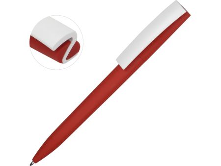 Ручка пластиковая soft-touch шариковая Zorro, красный