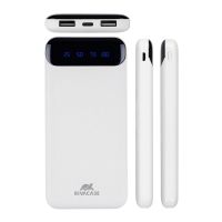 RIVACASE VA2240 (10000mAh) с дисплеем, белый, внешний аккумулятор 12/48