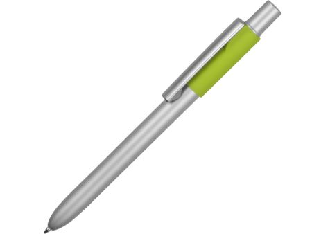 Ручка металлическая шариковая Bobble с силиконовой вставкой, зеленый