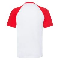 Футболка "Short Sleeve Baseball T", белый с красным_2XL, 100% х/б, 160 г/м2