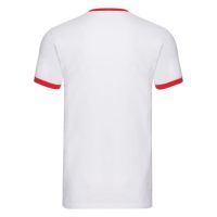 Футболка "Ringer T", белый с красным_2XL, 100% х/б, 160 г/м2